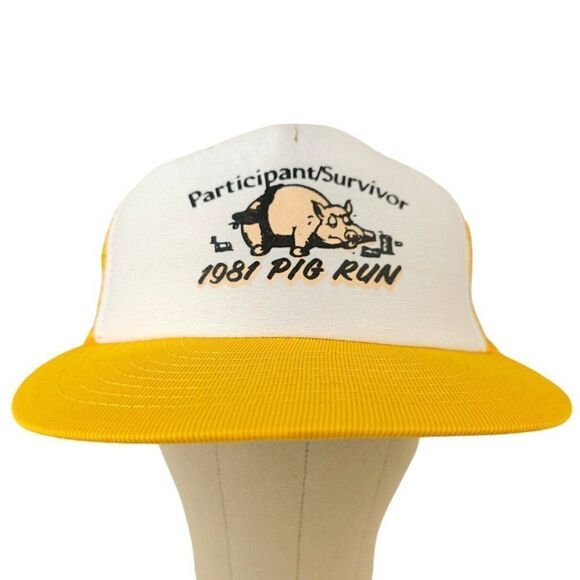 Southern California Police 1981 Pig Run Trucker Hat Mens One Size Vintage 80s - Picture 2 of 8